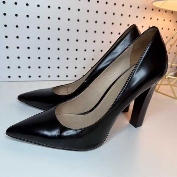Elizabeth and James Vero Cuoio Black Italian Leather Block Heels 9.5B Boho City - Picture 7 of 16